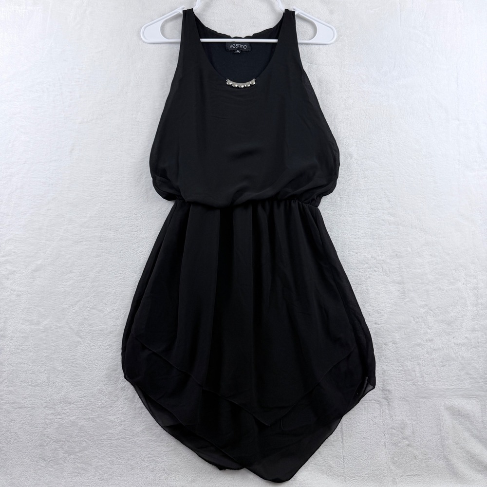 Vestino Dress‎ Black Beaded Neckline Size 38